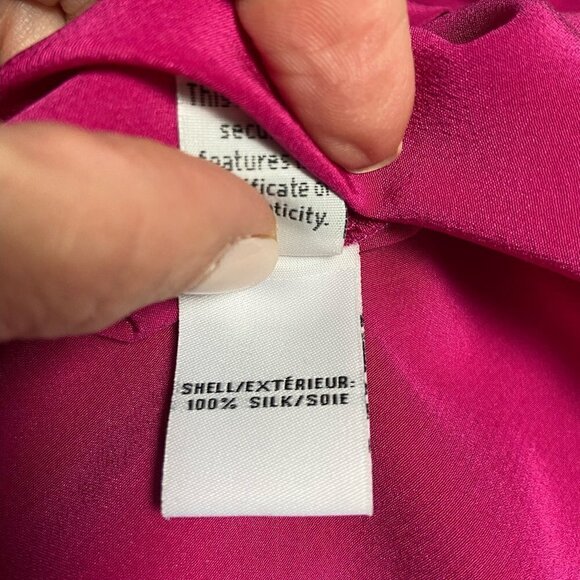 Diane Von Furstenberg Silk High Low Blouse Blue Pink Short Sleeve Top Small - Picture 4 of 8